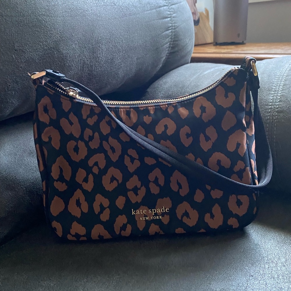 Kate Spade The Little Better Sam Leopard Small Nylon Shoulder Bag In Multi